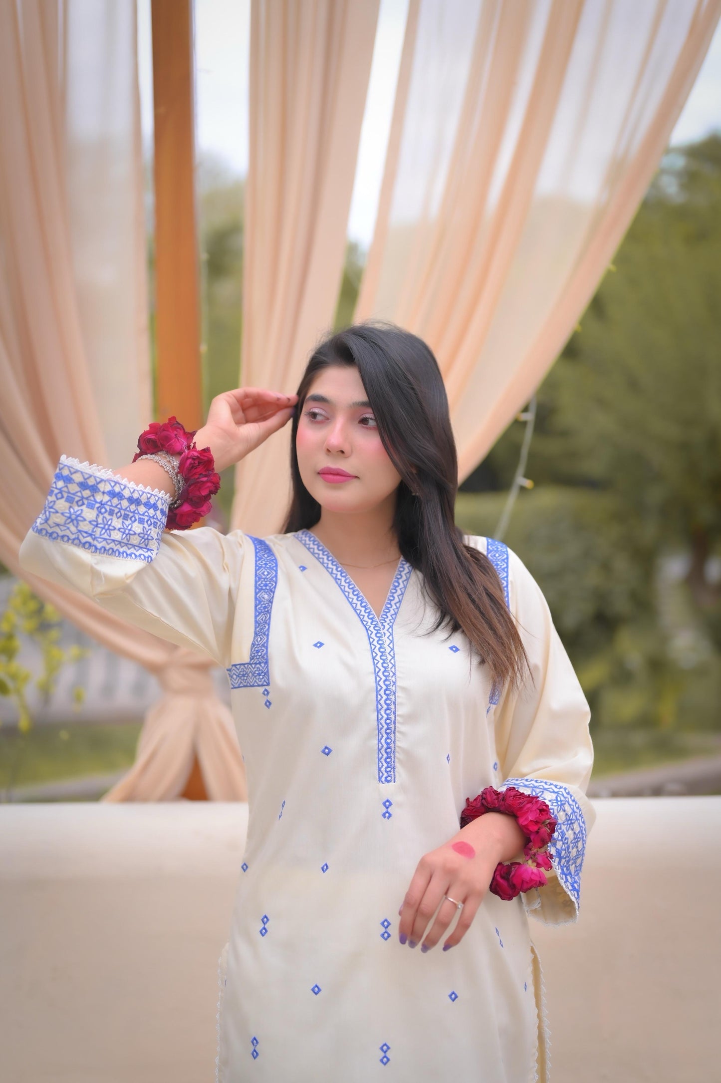Blue Whisper (2pc- Embroidered)