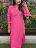 Fuchsia Glow (Pink Long-Shirt with Pant-2PC)