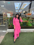 Fuchsia Glow (Pink Long-Shirt with Pant-2PC)
