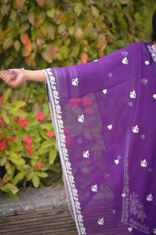 Purple Grace (3pc- Embroidered) luxury collection
